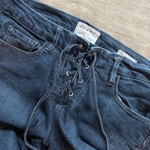 FRAME Denim “Le Crop Mini Boot” Mid-rise Straight Leg Jeans
